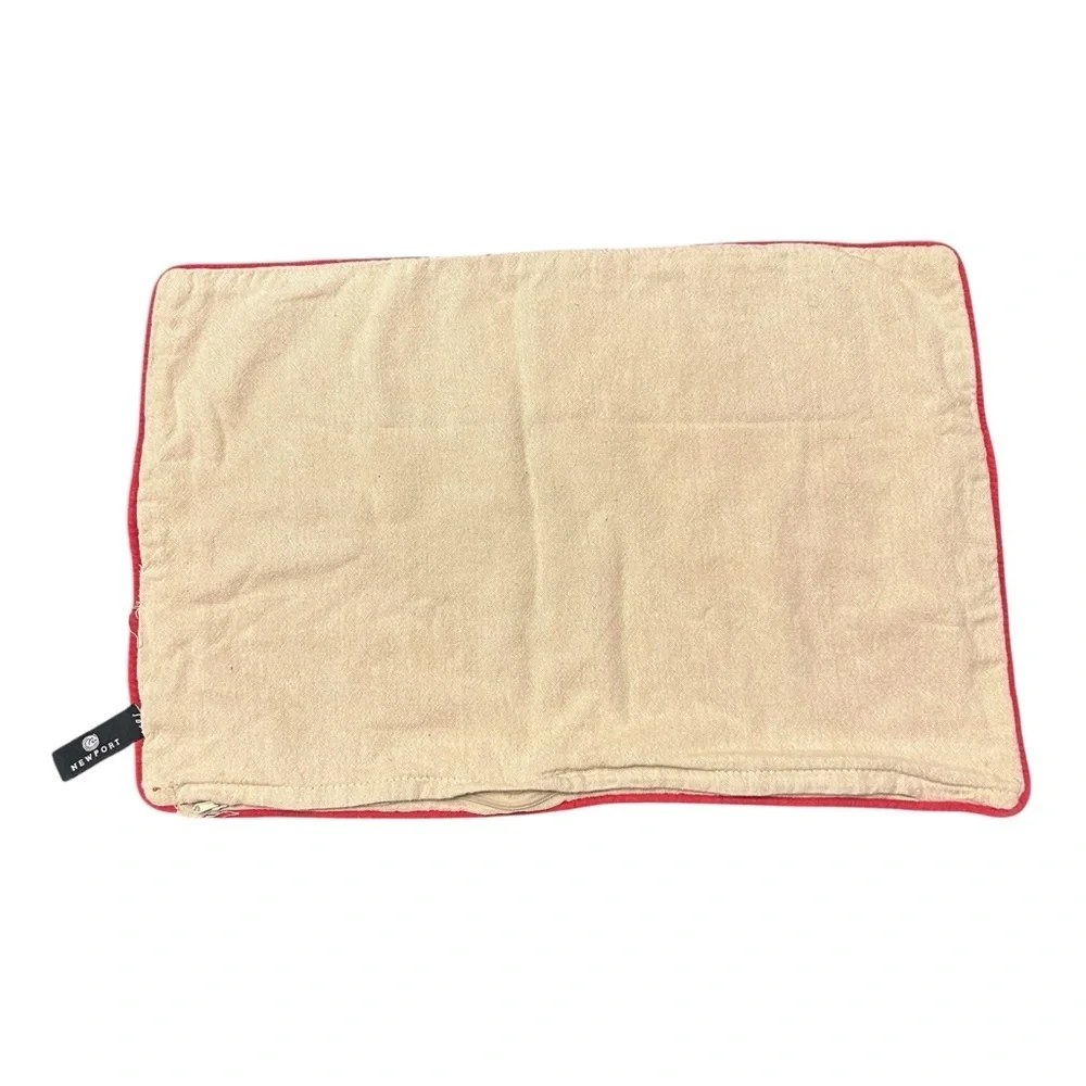 Happily Ever After Pillow Cover  with Dark Red Trim Shower Wedding